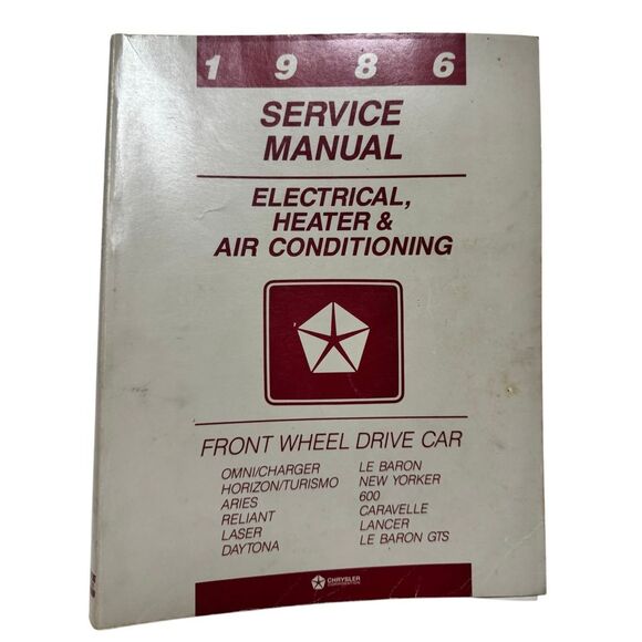 1986 Chrysler Service Manual Electrical Heater Air Conditioning  FWD Cars - Picture 1 of 6
